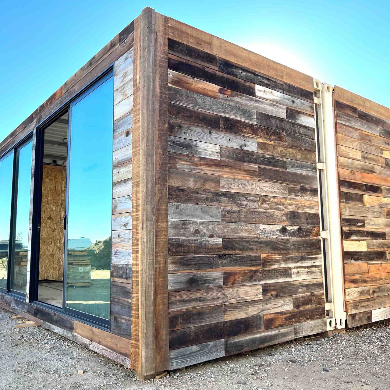 Rusti tiny home with reclaimed redwood siding