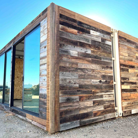 Rusti tiny home with reclaimed redwood siding
