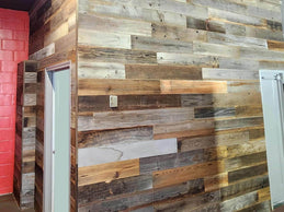 Tongue & Groove Reclaimed Barn Wood Accent Wall Siding, Real Rustic Planks for DIY Farmhouse Decor Projects, Vintage Redwood Paneling Boards