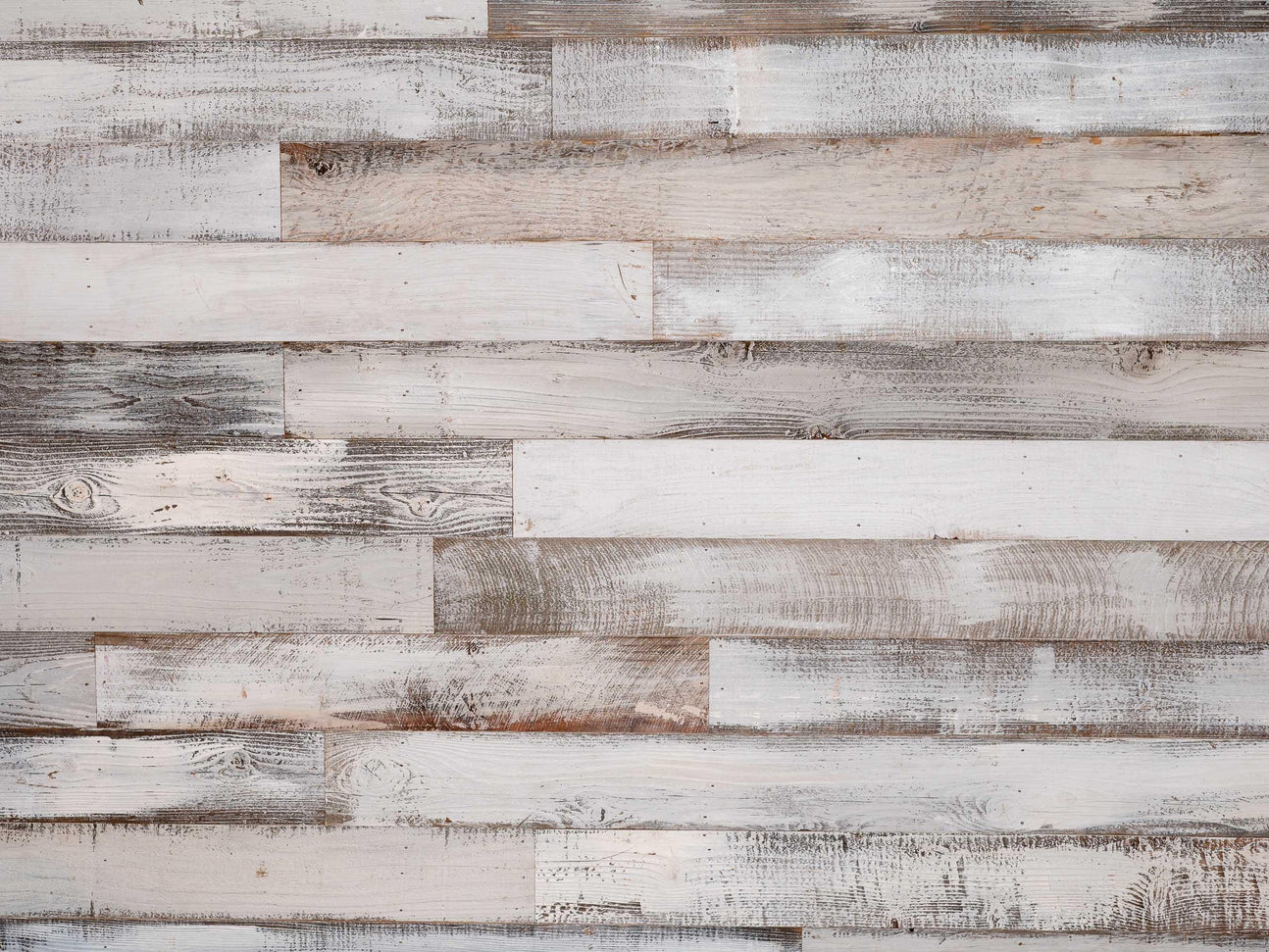 Whitewash Tongue & Groove Reclaimed Barn Wood Planks for Accent Wall Paneling, Interlocking Seamless Redwood Siding, White Painted Cladding