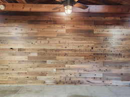 Brushed S3S Reclaimed Barn Wood Accent Wall Paneling, Modern Surfaced Planks, Squared California Redwood Siding, Premium Wirewheeled Boards