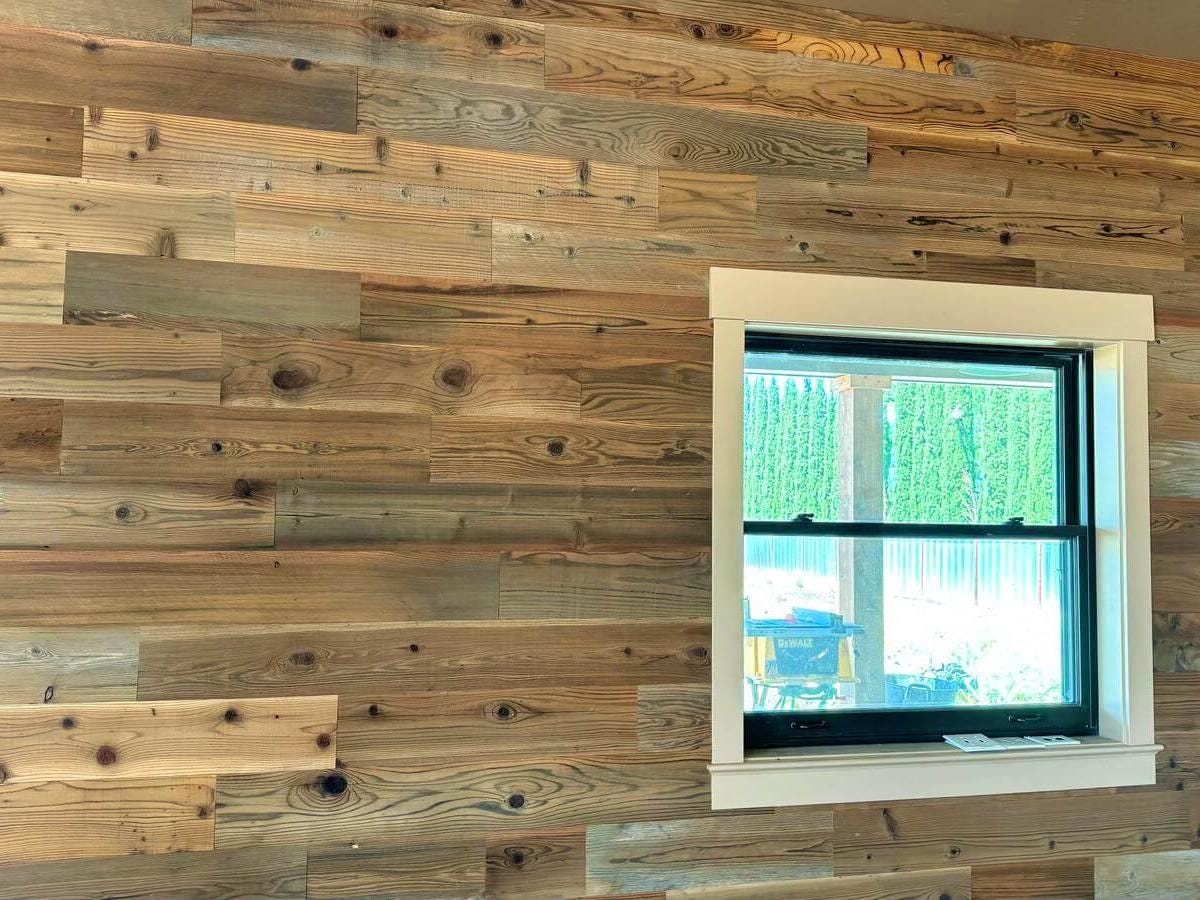 Brushed Shiplap Reclaimed Barn Wood Accent Wall Paneling, Modern Planks, Clean Wirewheeled Lumber, California Redwood Siding, Premium Boards