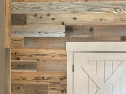 Brushed S3S Reclaimed Barn Wood Accent Wall Paneling, Modern Surfaced Planks, Squared California Redwood Siding, Premium Wirewheeled Boards