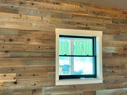 Brushed S3S Reclaimed Barn Wood Accent Wall Paneling, Modern Surfaced Planks, Squared California Redwood Siding, Premium Wirewheeled Boards